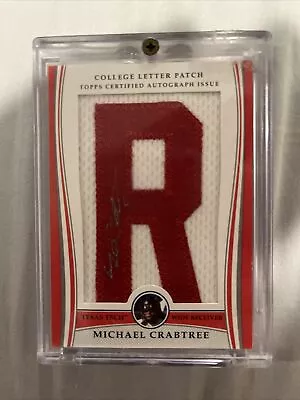 2009 Topps Bowman College Letter Patch Michael Crabtree Auto 7/7 SSP Rookie 49er • $150