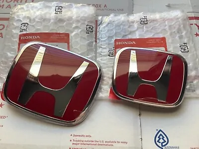 2pcs Set Honda Accord Sedan 4Dr 06 07 JDM Red H Front Rear Type R Grille Emblem • $42.99