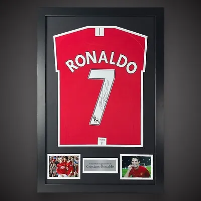 Cristiano Ronaldo Signed & Framed Manchester United Shirt COA Bid From £450 • $559.51