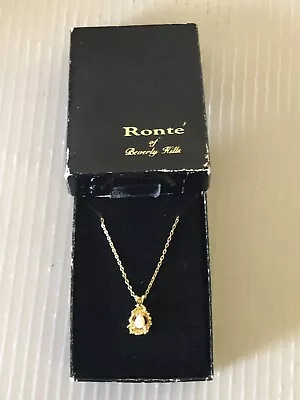 Vtg Ronte’ Of Beverly Hills Gold Plated Genuine Opal Necklace • $5.50