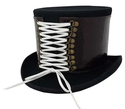 Different Touch Victorian Style Steampunk Mad Hatter Top Hat With Shoelace Men's • $69.99