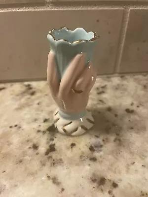 Vintage Flower Vase Hand Holding Tulip With Ring On Finger • $11.95