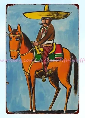 Outdoor Plaques Mexico Art Horse Mexican Revolution Metal Tin Sign • $18.89