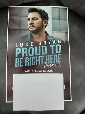 $10 • Buy Luke Bryan 11x17 2021 Proud To Be Right Here Tour Promo Concert Poster Cd Shirt