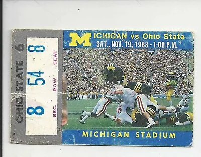 1983 Ohio State At Michigan Football Ticket Stub Michigan Stadium Crease • $9.99