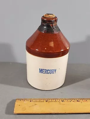 Vintage Empty Small Crock Jug Sealed Marked Mercury Usa 5 • $30