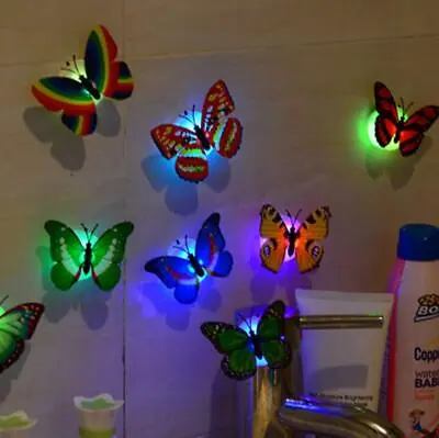$13.50 • Buy 3D Butterfly LED Butterfly Art Design Butterfly Wall Stickers Multicolored