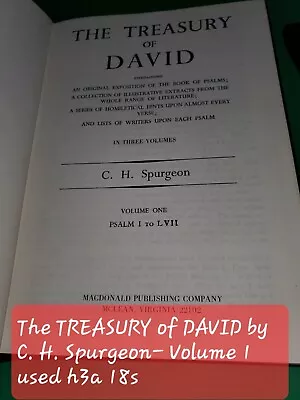 The TREASURY Of DAVID By C. H. Spurgeon Vol. I Psalms 1-87 • $18