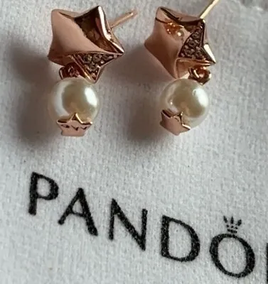 Treated Freshwater Cultured Pearl Star Pandora Earrings Stud X • £50