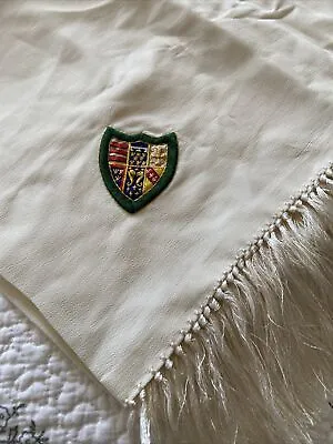 £98 • Buy Vintage Queens College Cambridge Silk Dress Scarf With Heraldic Coat Of Arms