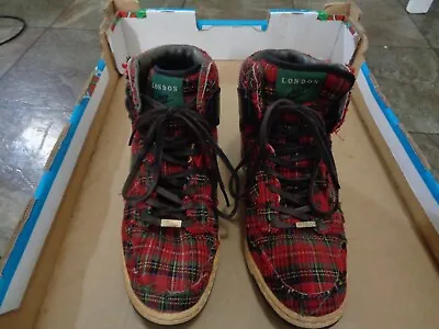 Limited Edition Nike London Dunk Sky Hi City Red Green Tartan Runners US 8 • $200