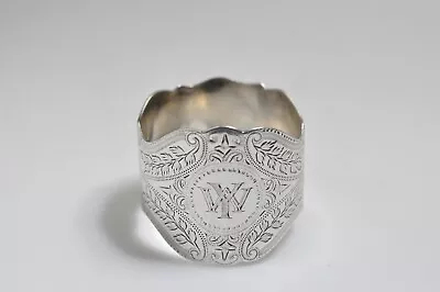 Vintage English Sterling Silver Napkin Ring- Monogram  WY  • $89.99