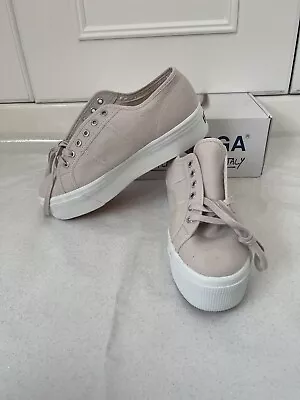 £18 • Buy NEW In Box Superga 2790 Flatform Violet Light Ash Canvas Trainers Sneakers Uk8