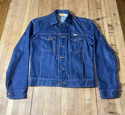 Vintage Rustler Jacket Small Blue Denim Trucker Made In USA 36-38 Chest • $49.99