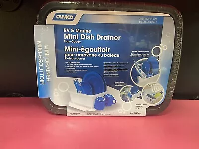 Camco Mini Dish Drainer Rack And Tray Perfect For Marine RV Sinks • $12.99