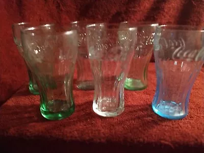 6 Retro Coca-Cola Vintage Tint Drinking Glass 16 Oz. U.S.A. 3 Colors McDonald’s • $12.99