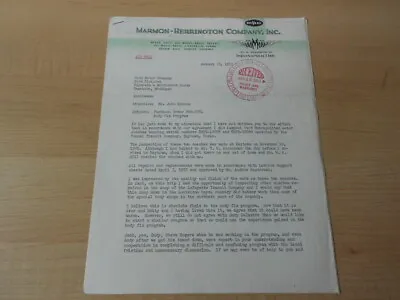 1953 Marmon-Herrington Letter To Ford Original Letterhead Body Fix Program  • $11.99