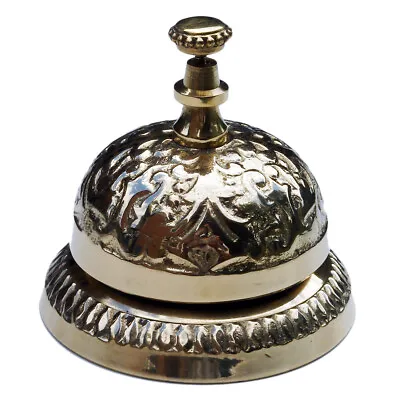 Antique Style Solid Brass Hotel Counter Desk Bell Ring For Service Call Bells • $20.40