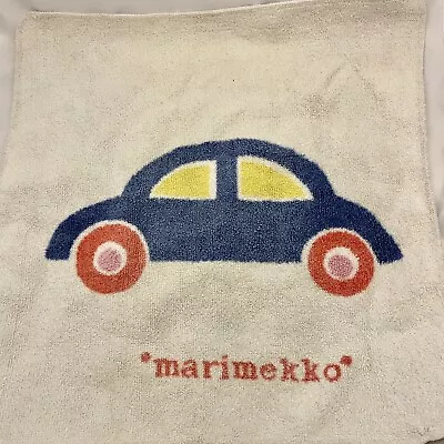 Vintage Marimekko Multicolor Bath Wash Cloth Blue Punch Bug Car Castle Dundee • $14.99