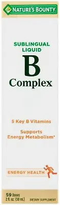 Vitamin B Complex B12 Energy Metabolism Support Sublingual Liquid Drops 2 Fl Oz • $10.22