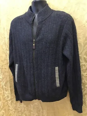 Orvis Jacket M Charcoal Gray Bomber Hunting Shooting Zip Wool Ribbed Sweater • $19