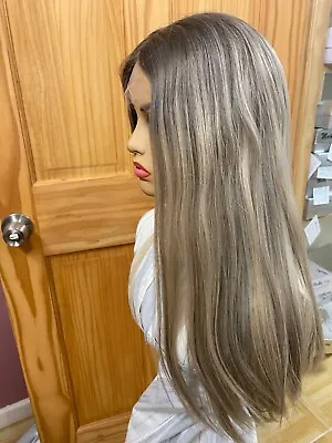 $1500 • Buy Malky Wig Sheitel European Multidirectional Hair  Platinum Lace Top M 22 