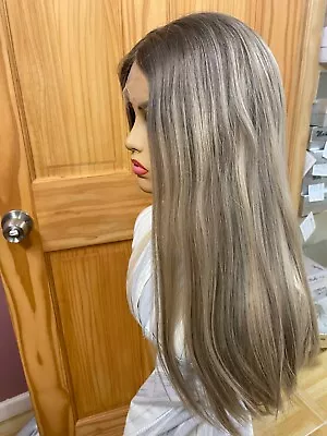 $1500 • Buy Malky Wig Sheitel European Multidirectional Hair  Platinum Lace Top M 22 
