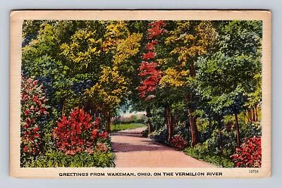 Greetings From Wakeman OH-Ohio On The Vermilion River Vintage C1945 Postcard • $7.99