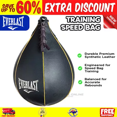 Everlast Everhide Home/Gym Training Boxing Punch 23x15cm Speed Ball Bag Grey • $52.14