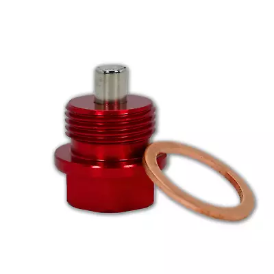 Red Racing Magnetic Engine Oil Drain Plug For Subaru Impreza Wrx Sti 20x1.5 Mm • $11.95