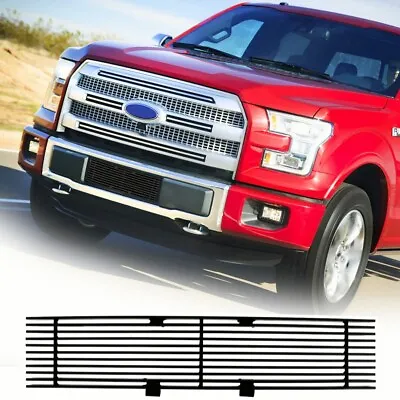 Fits 2009-2014 Ford F-150 F150 Pikcup Black Bumper Billet Grille Grill Insert • $39.99