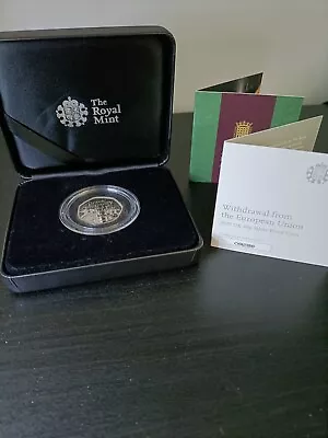 2020 UK Royal Mint Silver Proof 50p Withdrawal From The European Union Coin Coa • £14.50