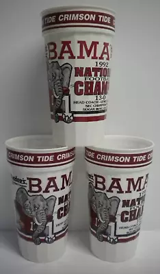 Lot Of 3 1992 Vintage Alabama Crimson Tide National Championship Cups Big AL 90s • $19.99