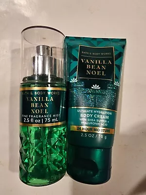 2 Bath & Body Works Fragrance Mist & Body Cream 2.5 Vanilla Bean Noel • $6.25