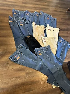 Vintage USA Wrangler High Rise Western Jeans 7x32 7 Lot Corduroy Tan Denim Lot ! • $124.99