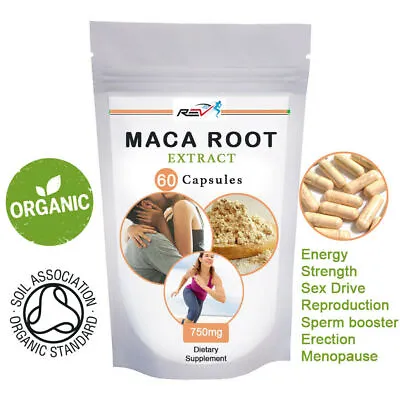 £9.50 • Buy Maca Root Capsules Organic Extract For FERTILITY, SEX DRIVE, ENERGY AND STAMINA