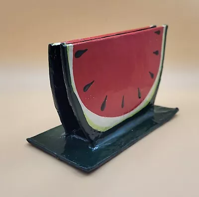 Vintage Folk Art Watermelon Slice Napkin Holder - Fruit/Summer Picnic Decor 🍉 • $8