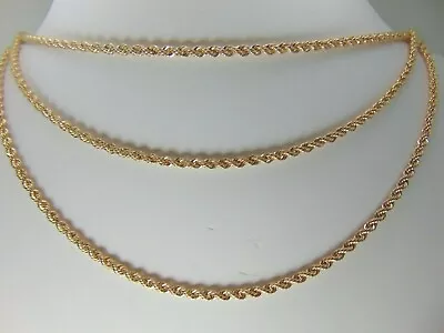 9ct Gold Rope Chain  161820222428 Inch   9cn16/0136 • £202.94