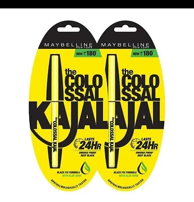 Maybelline New York Colossal Kajal Black 0.35g (Pack Of 2) Free Shipping • $11.99