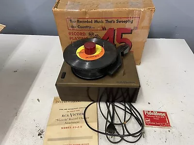 RCA VICTOR VICTROLA MODEL 45-J-2 Antique In Original Box-NOT WORKING • $25