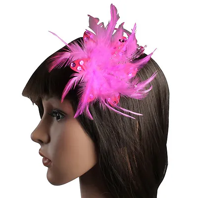 Fascinator Head Piece Wedding Hair Corsage Hair Clip Wedding Fascinator Feather • £4.47