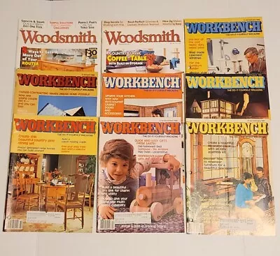 Lot Of 9 Vintage Workbench Magazines 1986 - 1987 And Woodsmith Magazines (2010) • $8.99