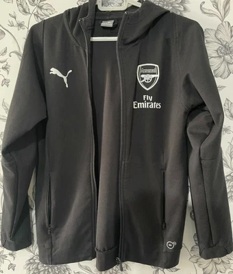 £6.99 • Buy Arsenal Puma Black Training Tracksuit Jacket Boys 13-14 Years - Ex Condition