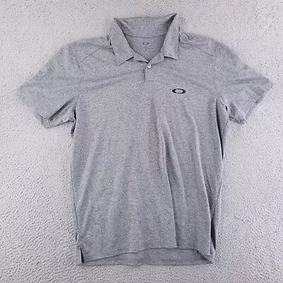 Oakley Polo Shirt Mens Large Gray Short Sleeve Golf Performance Polyester • $11.95