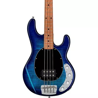 Sterling By Music Man StingRay Ray34 Flame Maple Electric Bass Neptune Blue • $849.99