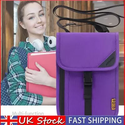 Waterproof Travel Passport Bags RFID ID Credit Card Neck Pouch (Purple) UK • £6.95