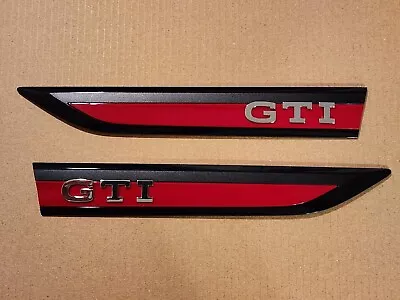 OEM Volkswagen VW Mk8 Golf GTI 8th Gen Black Red Fender Badges Emblems • $59.99