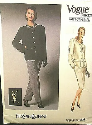 Vogue Paris Original Pattern 1836 Yves Saint Laurent Size 12 • $50