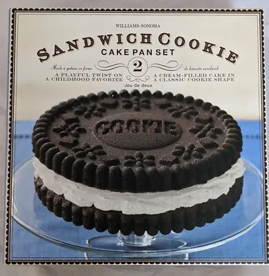 $19.95 • Buy Williams Sonoma Chocolate Sandwich Cookie 2 Pan Non Stick Cake Set Original BOX 