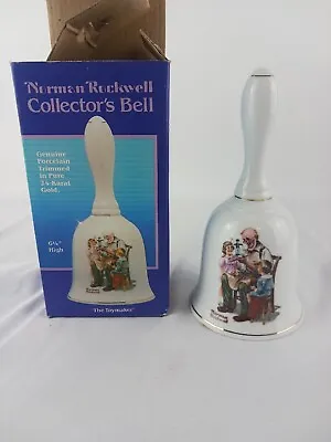 1985 Norman Rockwell Bell 24k Gold Trim 'The Toymaker' New In Box Museum • $8